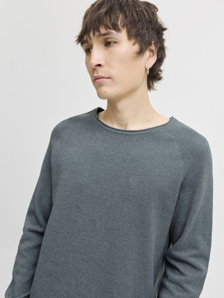 Jack & Jones Pull Blauw heren (HILL KNIT CREW NECK - 12157321.STORMYWEATHER) - GL Sport (Sluis)