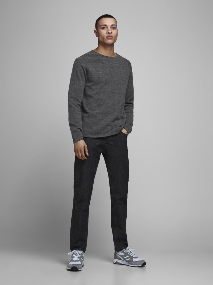 Jack & Jones Pull Grijs heren (HILL KNIT CREW NECK - 12157321.DGREYMEL) - GL Sport (Sluis)