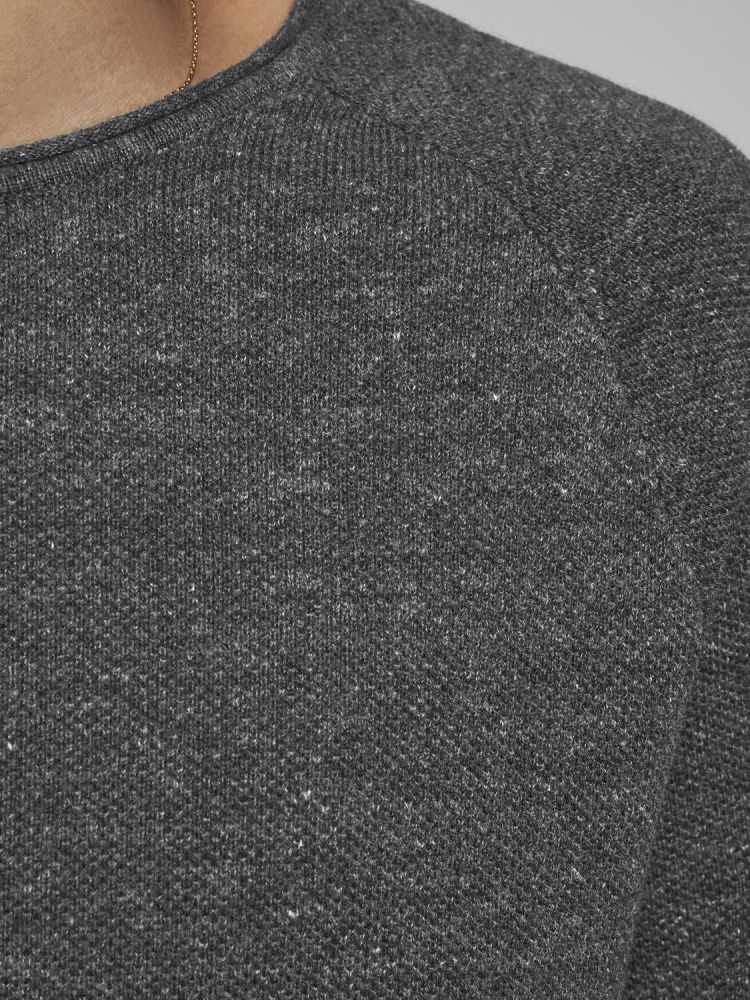 Jack & Jones Pull Grijs heren (HILL KNIT CREW NECK - 12157321.DGREYMEL) - GL Sport (Sluis)
