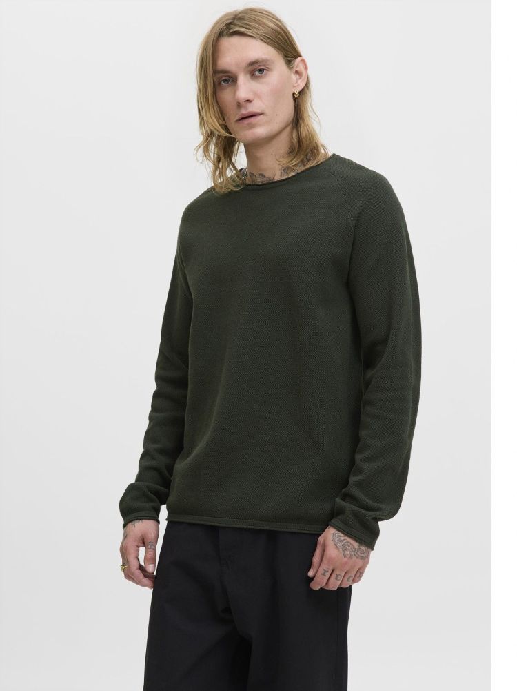 Jack & Jones Pull Groen heren (HILL KNIT CREW NECK - 12157321.DUFFELBAG) - GL Sport (Sluis)