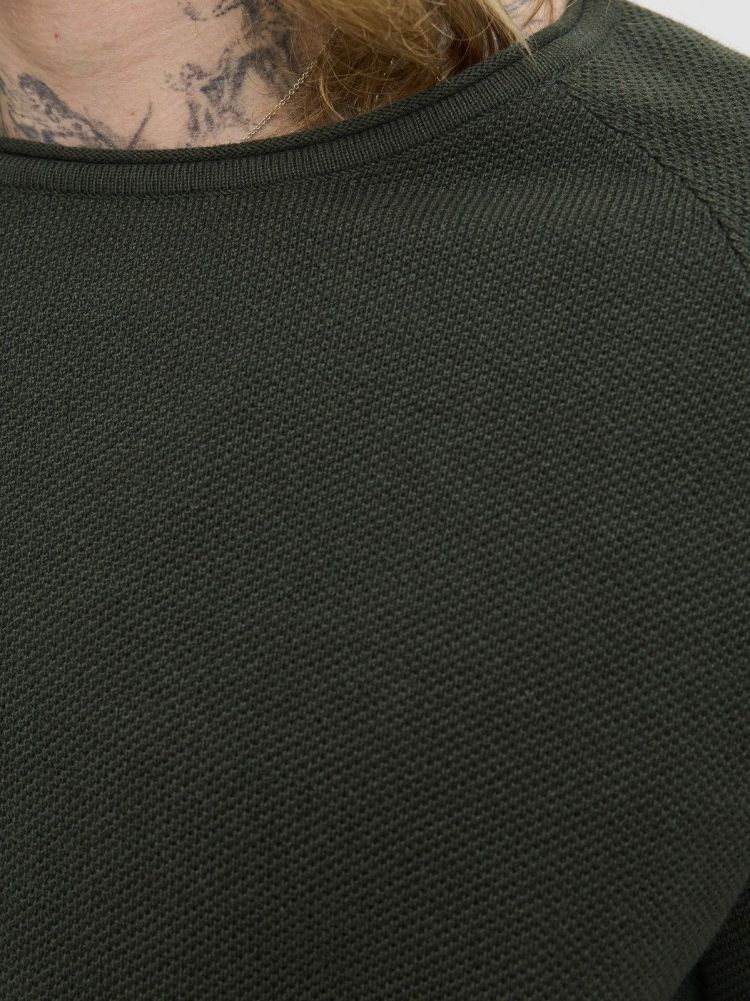 Jack & Jones Pull Groen heren (HILL KNIT CREW NECK - 12157321.DUFFELBAG) - GL Sport (Sluis)