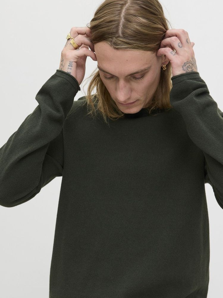 Jack & Jones Pull Groen heren (HILL KNIT CREW NECK - 12157321.DUFFELBAG) - GL Sport (Sluis)