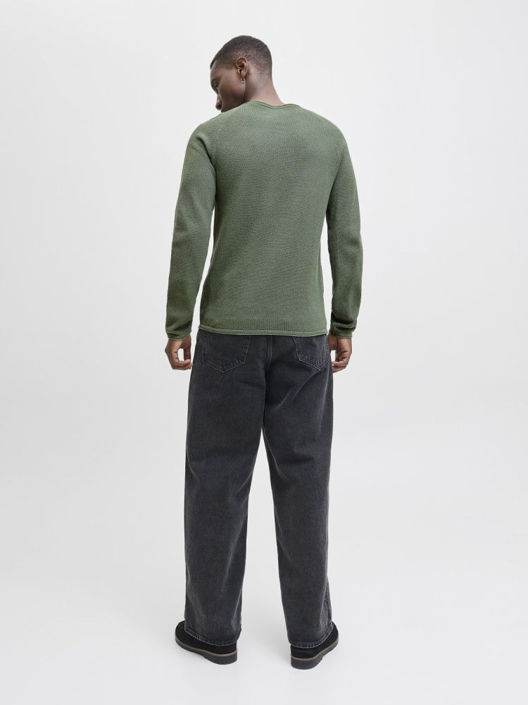 Jack & Jones Pull Groen heren (HILL KNIT CREW NECK - 12157321.LAURELWREATH) - GL Sport (Sluis)
