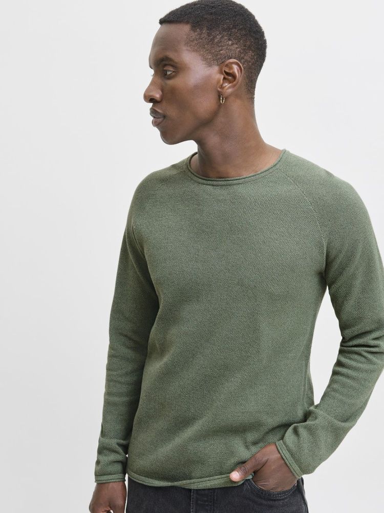 Jack & Jones Pull Groen heren (HILL KNIT CREW NECK - 12157321.LAURELWREATH) - GL Sport (Sluis)