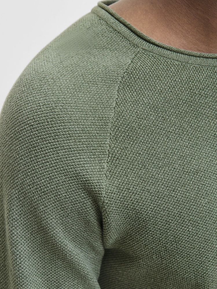 Jack & Jones Pull Groen heren (HILL KNIT CREW NECK - 12157321.LAURELWREATH) - GL Sport (Sluis)