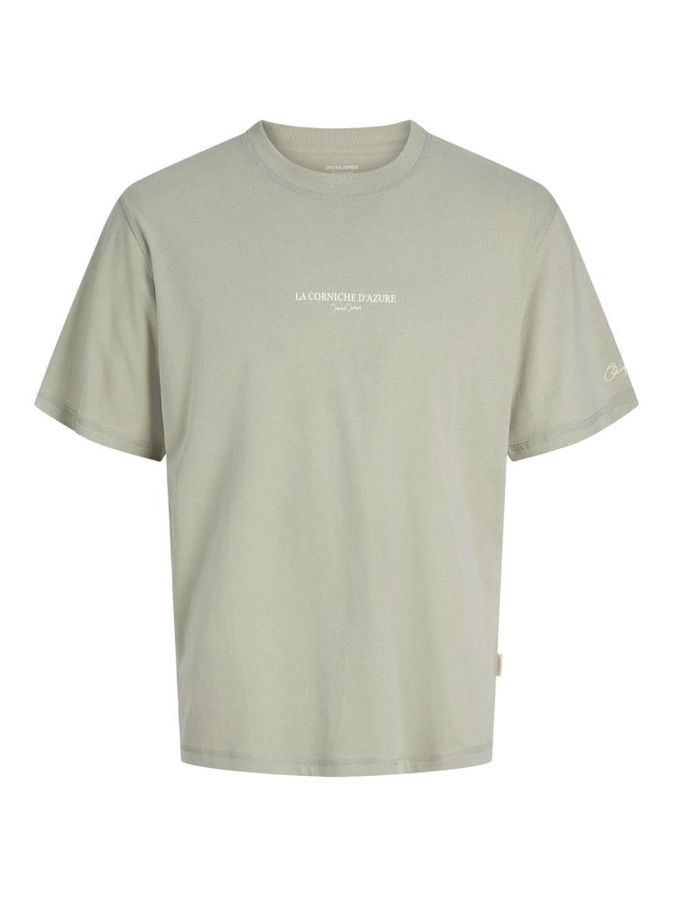 Jack & Jones T-shirt Groen heren (HYERES BACK ELEMENT TEE SS CREW - 12295190.SEAGRASS) - GL Sport (Sluis)