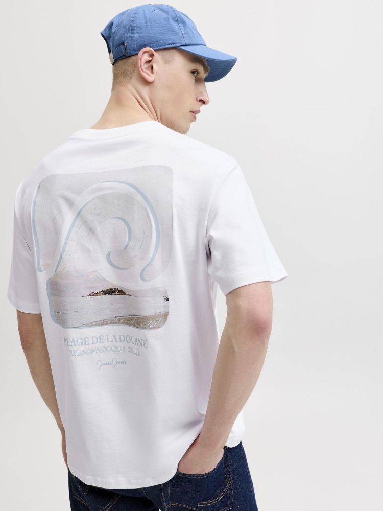 Jack & Jones T-shirt Wit heren (HYERES BACK ELEMENT TEE SS CREW - 12295190.BRIGHTWHITE) - GL Sport (Sluis)