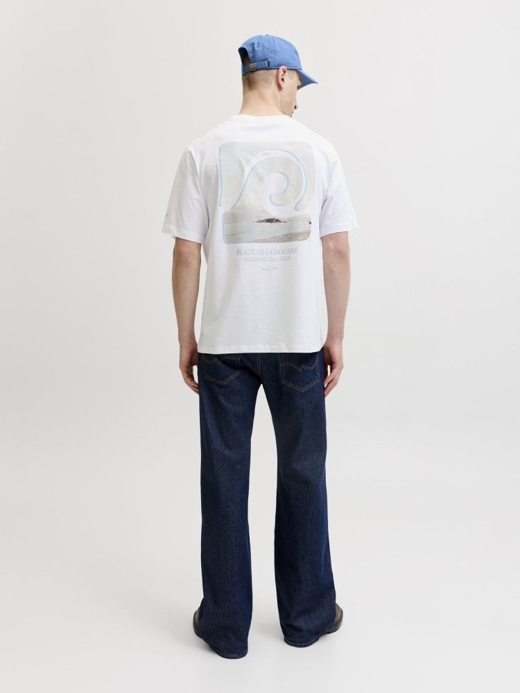 Jack & Jones T-shirt Wit heren (HYERES BACK ELEMENT TEE SS CREW - 12295190.BRIGHTWHITE) - GL Sport (Sluis)