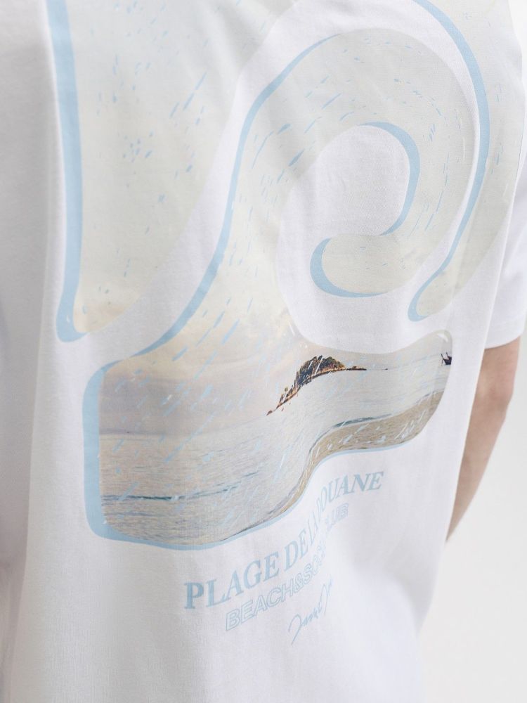 Jack & Jones T-shirt Wit heren (HYERES BACK ELEMENT TEE SS CREW - 12295190.BRIGHTWHITE) - GL Sport (Sluis)