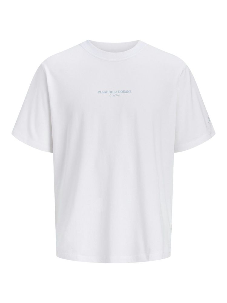 Jack & Jones T-shirt Wit heren (HYERES BACK ELEMENT TEE SS CREW - 12295190.BRIGHTWHITE) - GL Sport (Sluis)