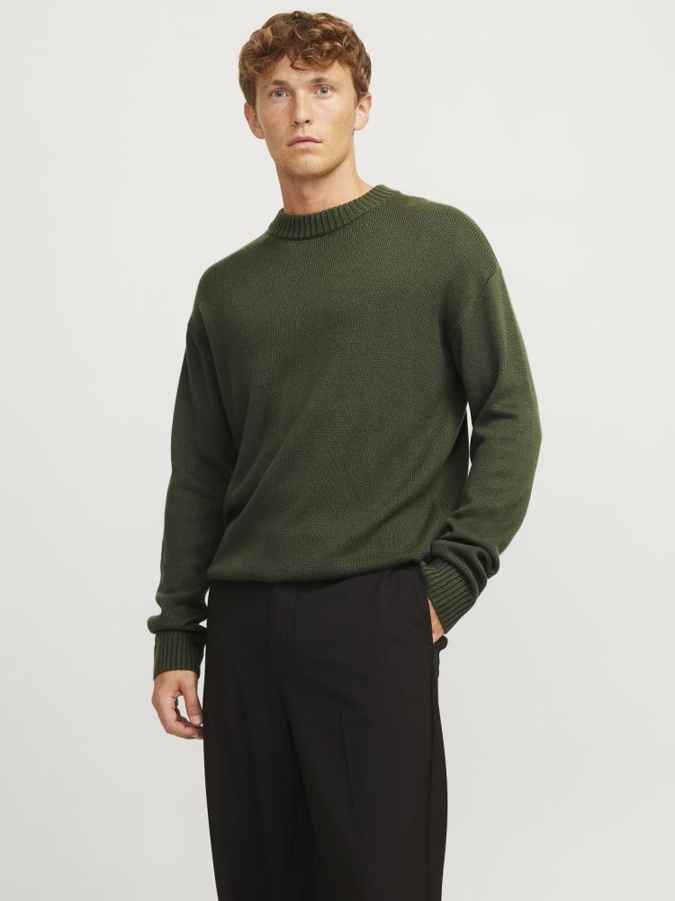 Jack & Jones Pull Groen heren (JACK KNIT CREW NECK - 12236774.KOMBUGREEN) - GL Sport (Sluis)