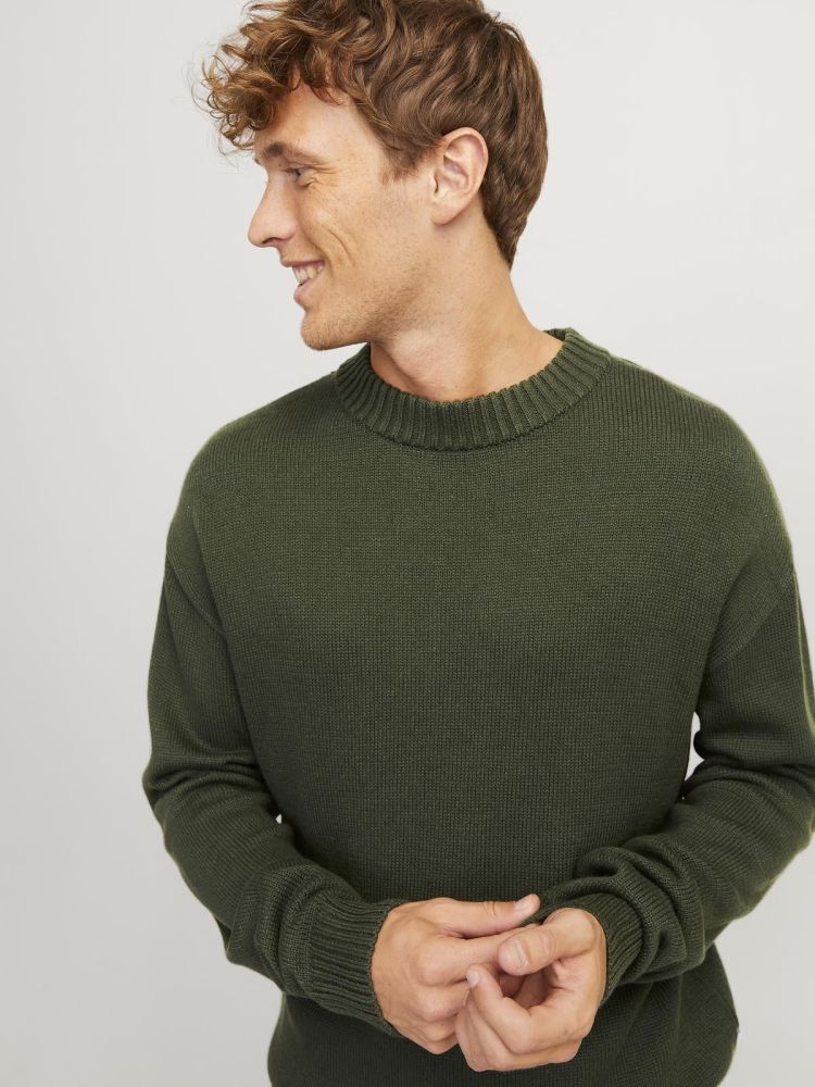 Jack & Jones Pull Groen heren (JACK KNIT CREW NECK - 12236774.KOMBUGREEN) - GL Sport (Sluis)