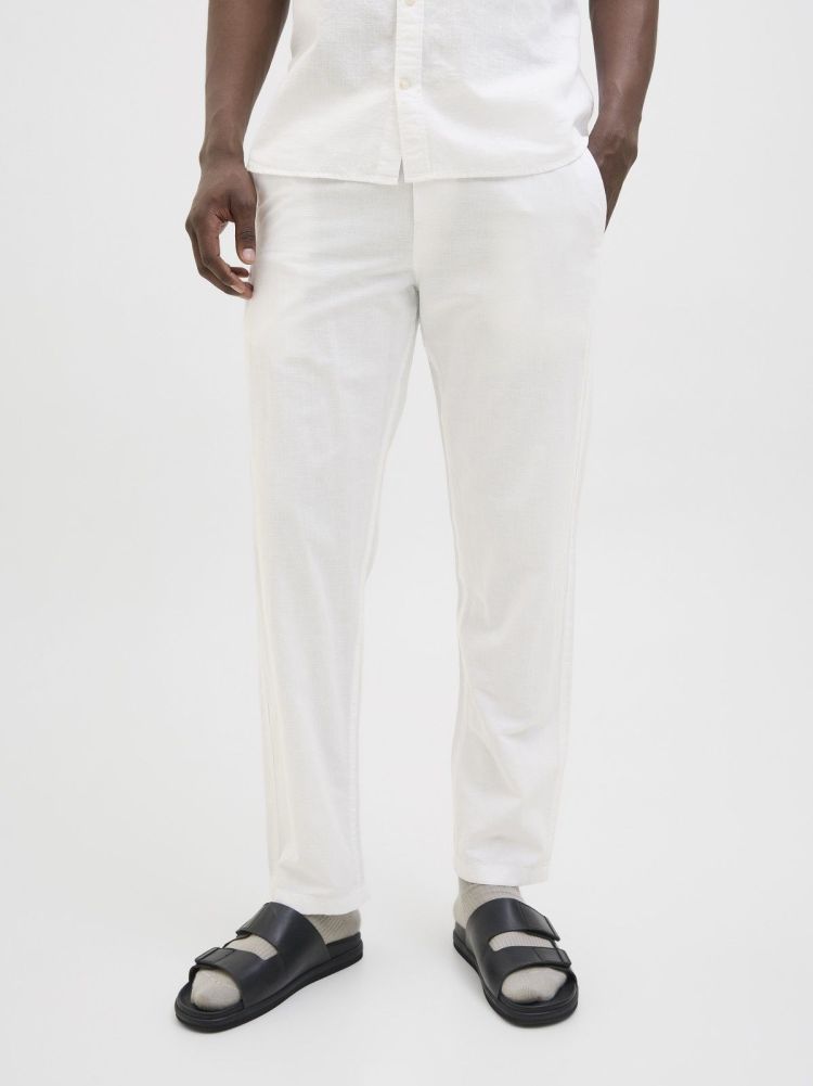Jack & Jones Broek Wit heren (KANE SUMMER LINEN JOGGER - 12248606.WHITE) - GL Sport (Sluis)
