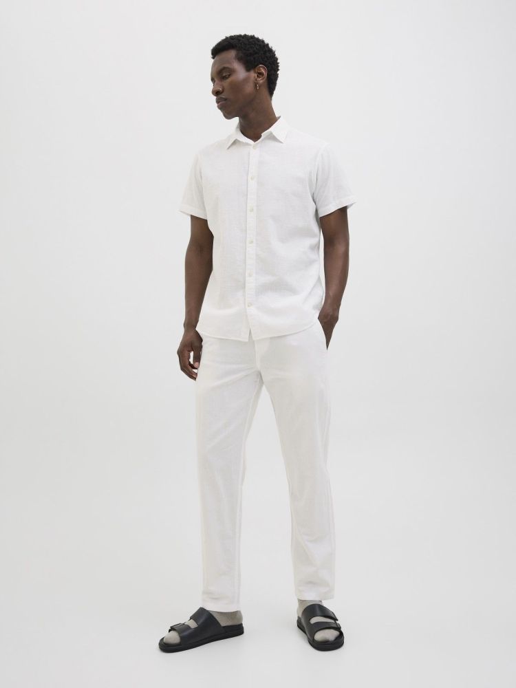 Jack & Jones Broek Wit heren (KANE SUMMER LINEN JOGGER - 12248606.WHITE) - GL Sport (Sluis)