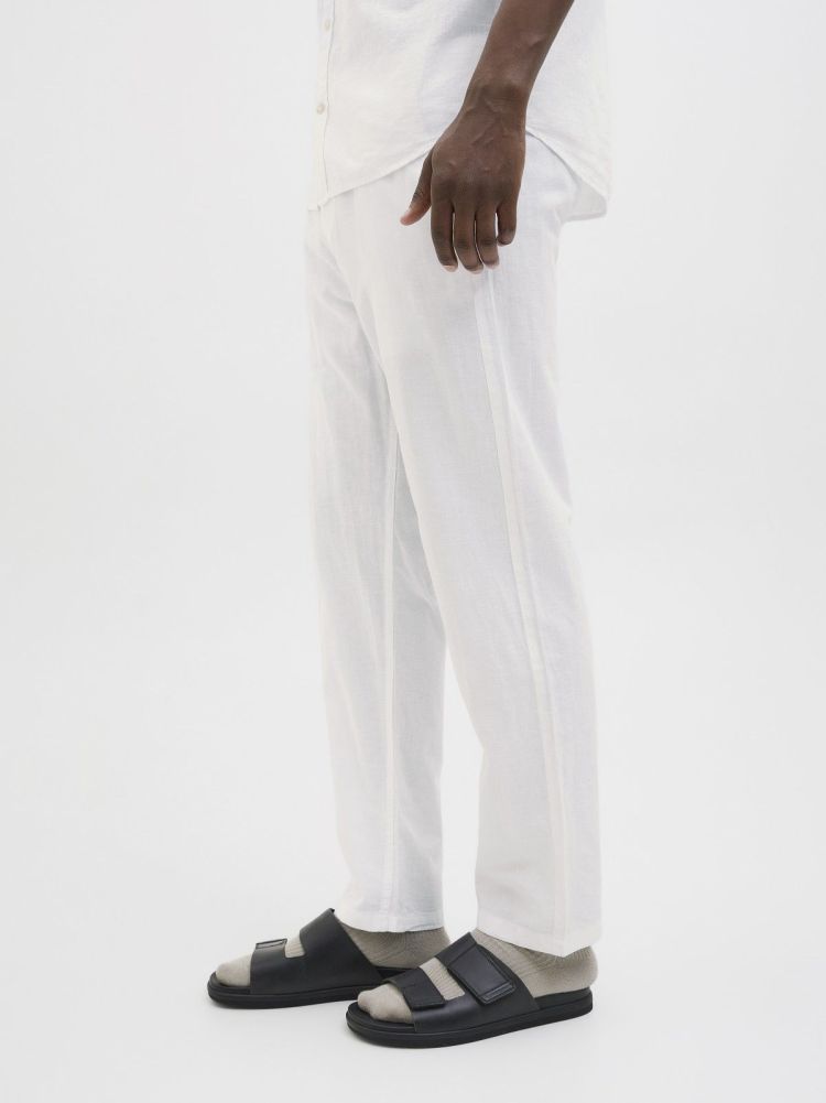 Jack & Jones Broek Wit heren (KANE SUMMER LINEN JOGGER - 12248606.WHITE) - GL Sport (Sluis)