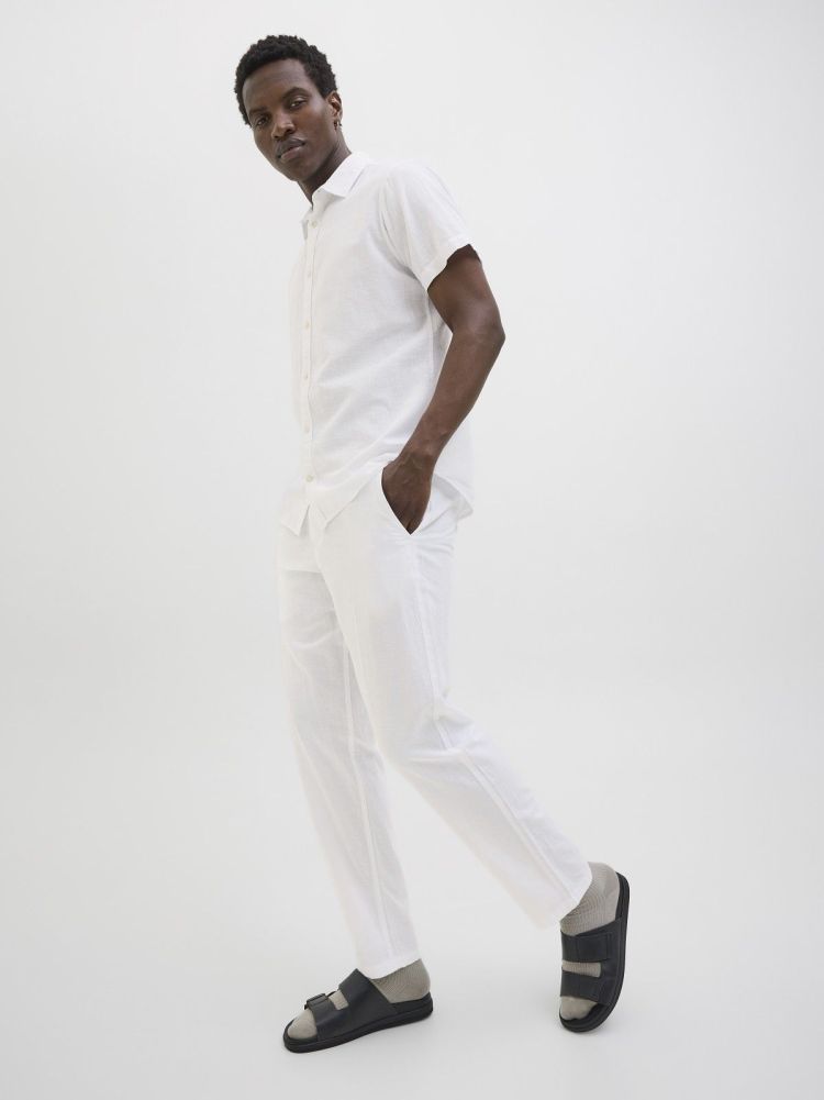 Jack & Jones Broek Wit heren (KANE SUMMER LINEN JOGGER - 12248606.WHITE) - GL Sport (Sluis)