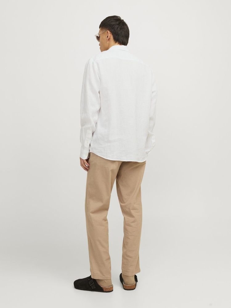 Jack & Jones Overhemd Wit heren (LAWRENCE LINEN L/S SHIRT  - 12273907.BRIGHTWHITE) - GL Sport (Sluis)
