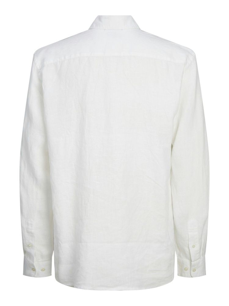 Jack & Jones Overhemd Wit heren (LAWRENCE LINEN L/S SHIRT  - 12273907.BRIGHTWHITE) - GL Sport (Sluis)