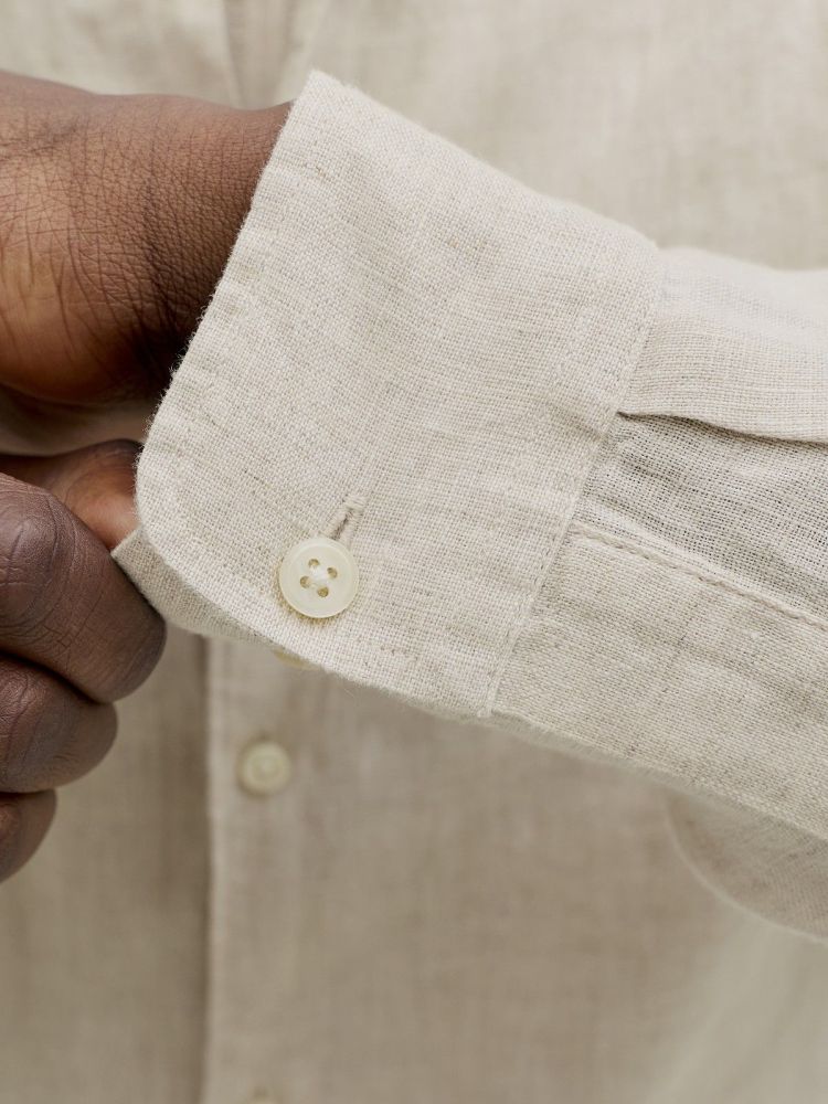 Jack & Jones Overhemd Blauw heren (LAWRENCE LINEN LS SHIRT  - 12293563.SILVERLINING) - GL Sport (Sluis)