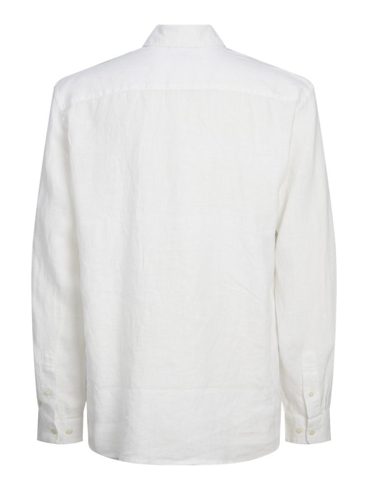 Jack & Jones Overhemd Wit heren (LAWRENCE LINEN SHIRT L/S - 12251844.BRIGHTWHITE) - GL Sport (Sluis)