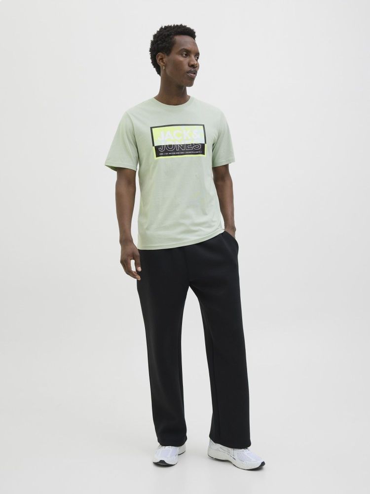 Jack & Jones T-shirt Groen heren (LOGAN SUMMER PRINT TEE CREW NECK - 12283825.AQUAGRAY) - GL Sport (Sluis)