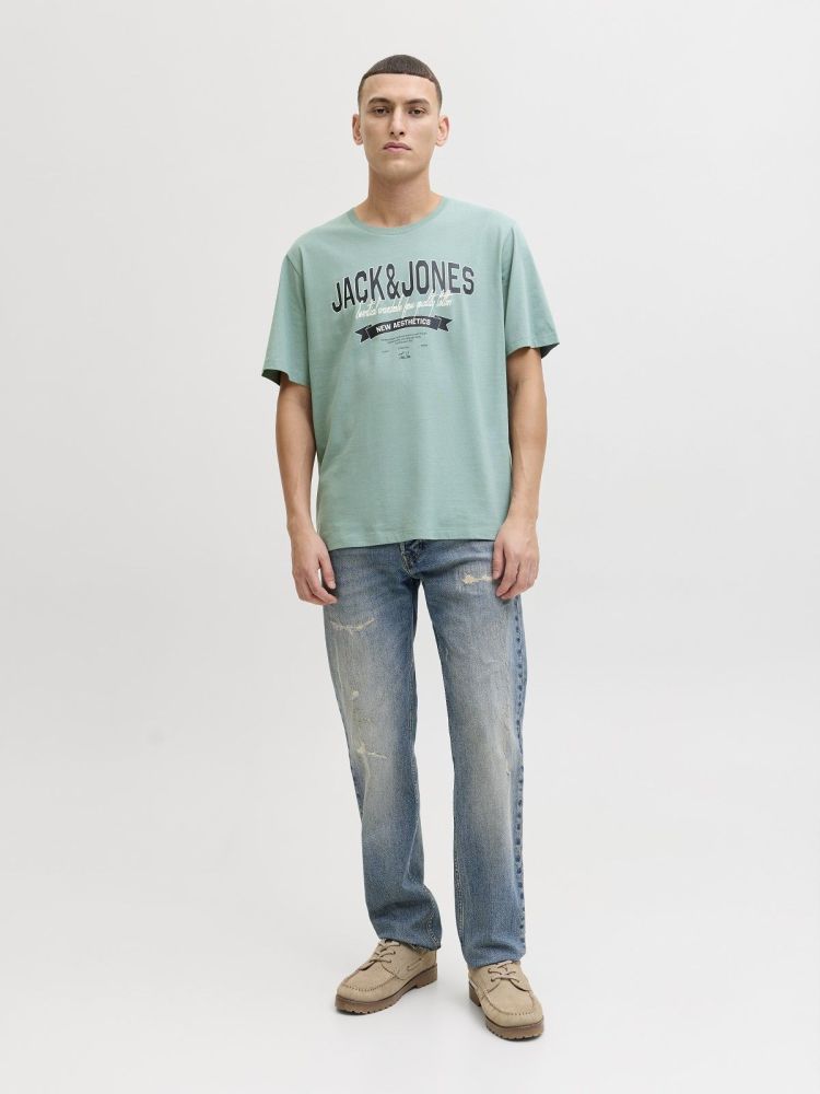 Jack & Jones T-shirt Blauw heren (LOGO TEE SS O-NECK - 12288016.MINERALBLUE) - GL Sport (Sluis)