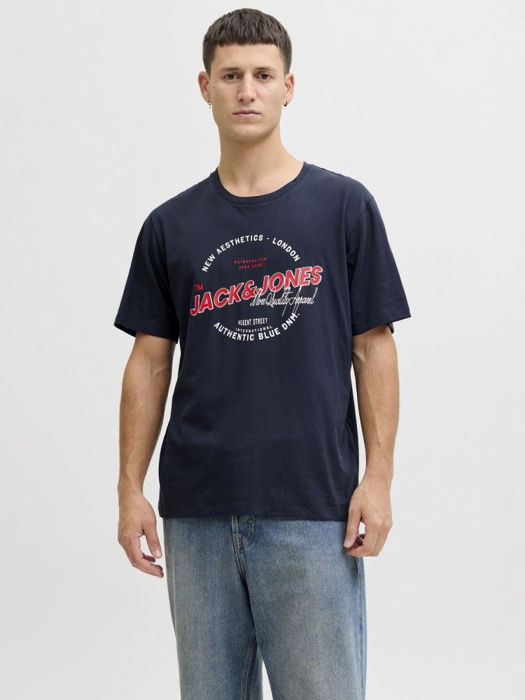 Jack & Jones T-shirt Blauw heren (LOGO TEE SS O-NECK - 12288016.SKYCAPTAIN) - GL Sport (Sluis)