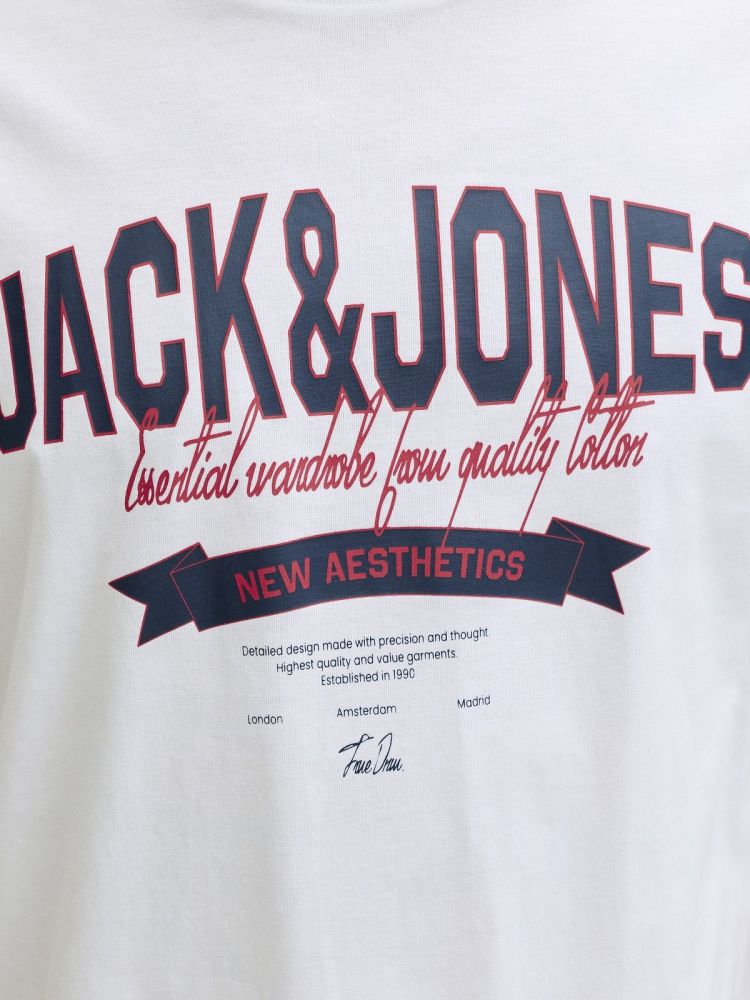 Jack & Jones T-shirt Wit heren (LOGO TEE SS O-NECK - 12288016.BRIGHTWHITE) - GL Sport (Sluis)