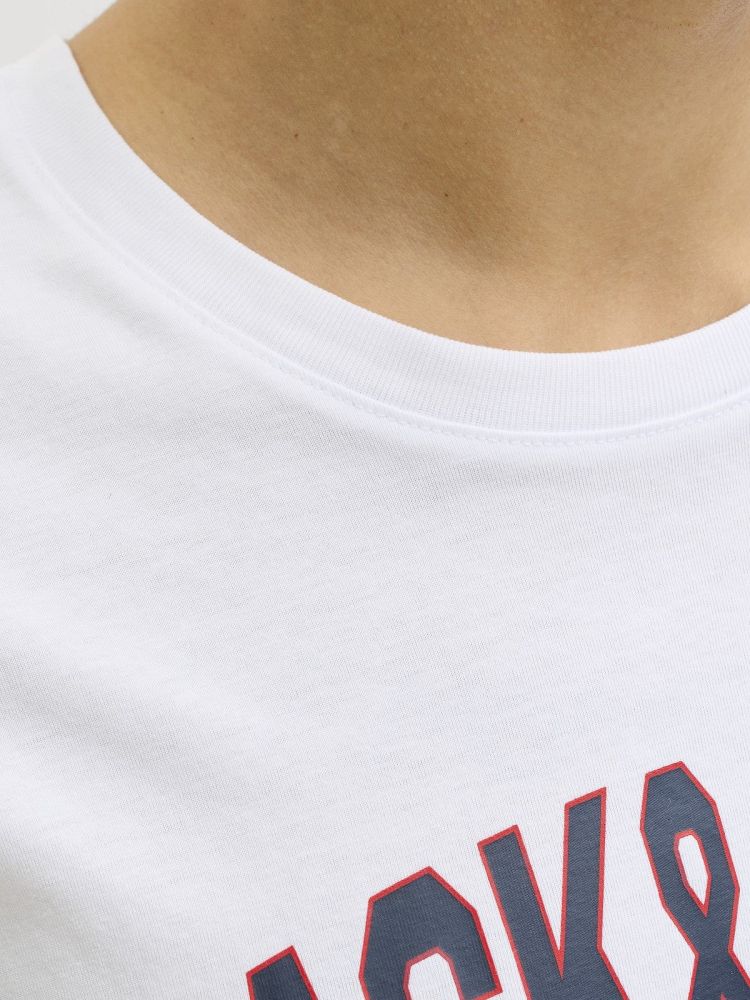 Jack & Jones T-shirt Wit heren (LOGO TEE SS O-NECK - 12288016.BRIGHTWHITE) - GL Sport (Sluis)