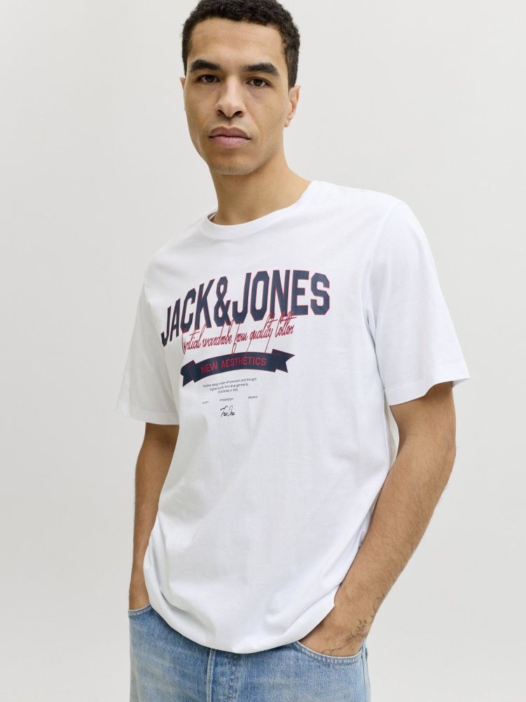 Jack & Jones T-shirt Wit heren (LOGO TEE SS O-NECK - 12288016.BRIGHTWHITE) - GL Sport (Sluis)