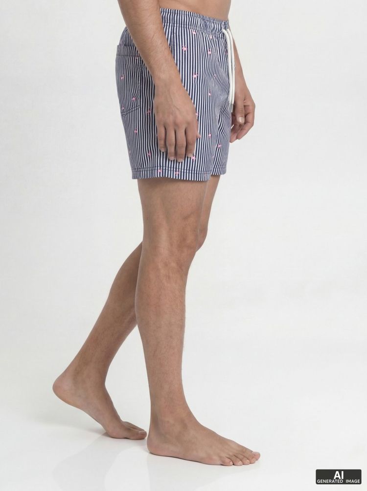 Jack & Jones Zwembroek Blauw heren (MAUI BREEZE MINI STRIPE SWIM SHORT - 12291425.NAVYBLAZER) - GL Sport (Sluis)