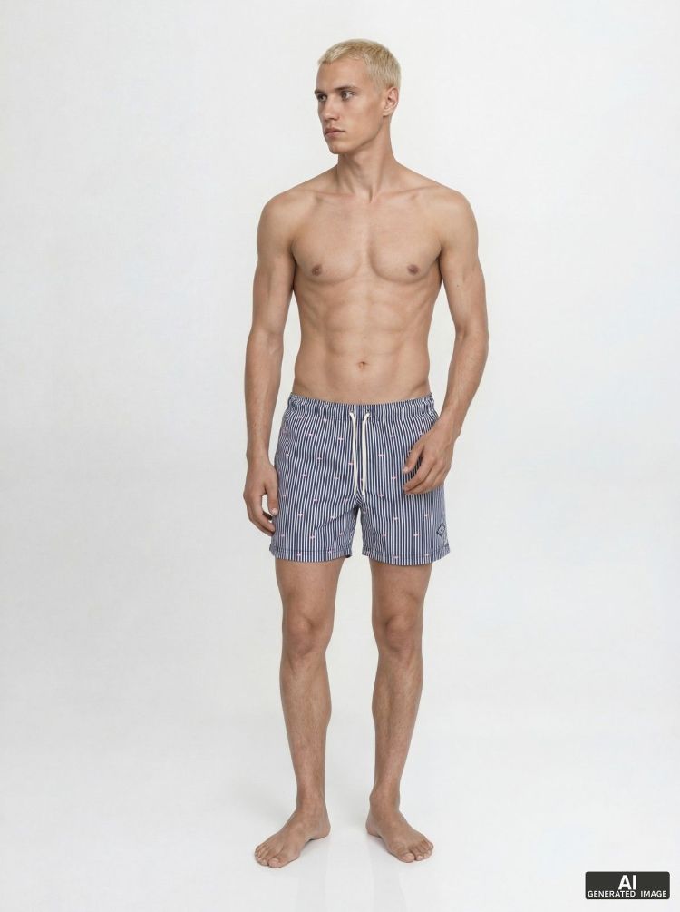 Jack & Jones Zwembroek Blauw heren (MAUI BREEZE MINI STRIPE SWIM SHORT - 12291425.NAVYBLAZER) - GL Sport (Sluis)