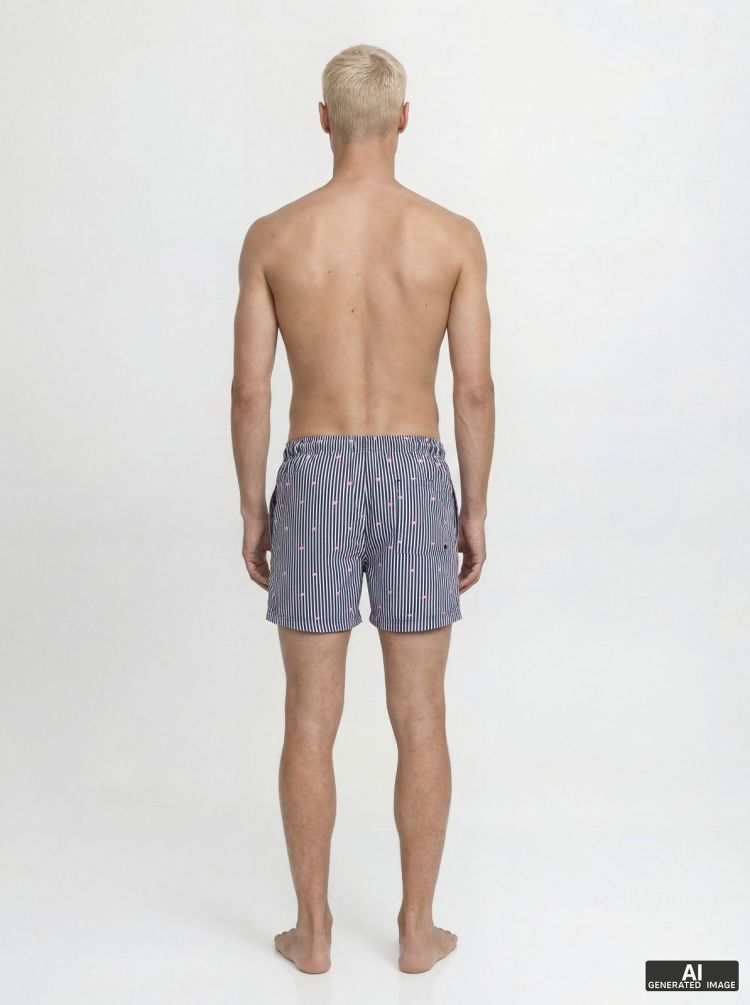Jack & Jones Zwembroek Blauw heren (MAUI BREEZE MINI STRIPE SWIM SHORT - 12291425.NAVYBLAZER) - GL Sport (Sluis)