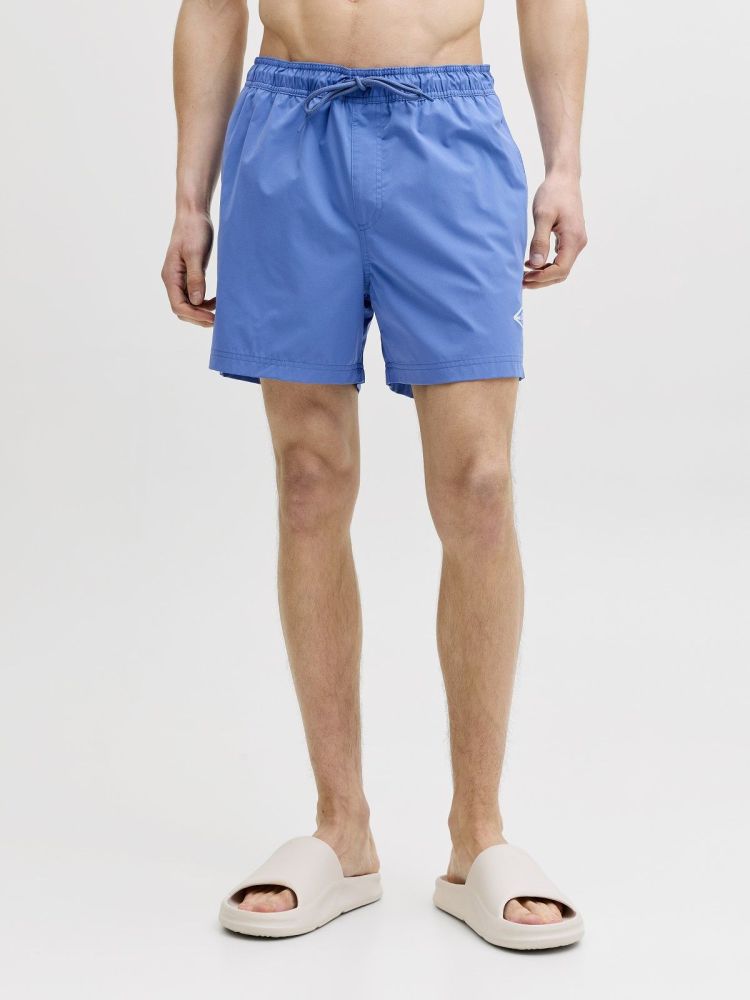 Jack & Jones Zwembroek Blauw heren (MAUI TROPIC SOLID SWIM SHORT - 12291385.DELFT) - GL Sport (Sluis)