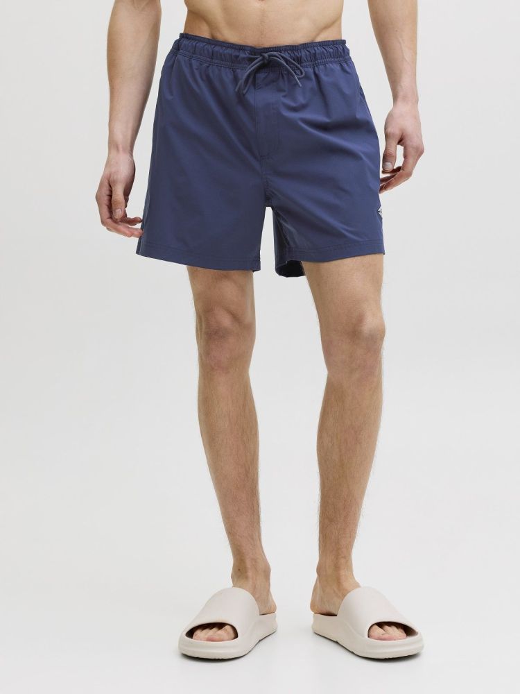 Jack & Jones Zwembroek Blauw heren (MAUI TROPIC SOLID SWIM SHORT - 12291385.NAVYBLAZER) - GL Sport (Sluis)