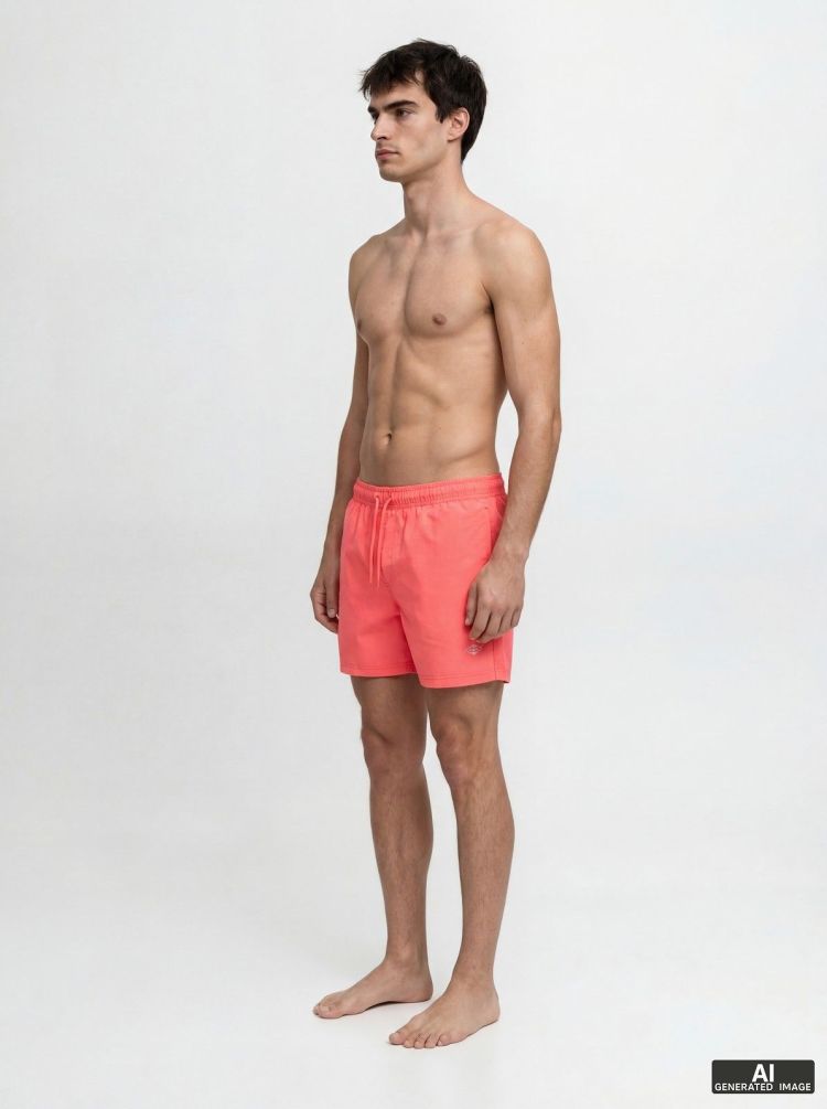 Jack & Jones Zwembroek Koraal heren (MAUI TROPIC SOLID SWIM SHORT - 12291385.HOTCORAL) - GL Sport (Sluis)
