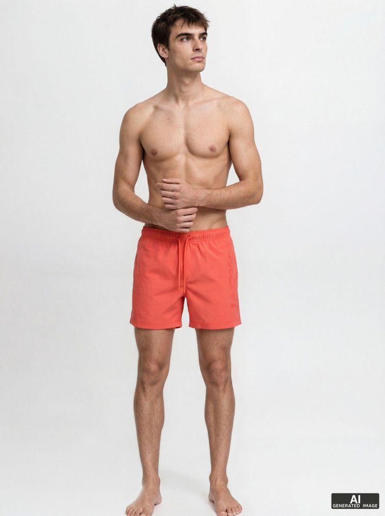 Jack & Jones Zwembroek Koraal heren (MAUI WAVE LOGO SWIM SHORT - 12291391.HOTCORAL) - GL Sport (Sluis)