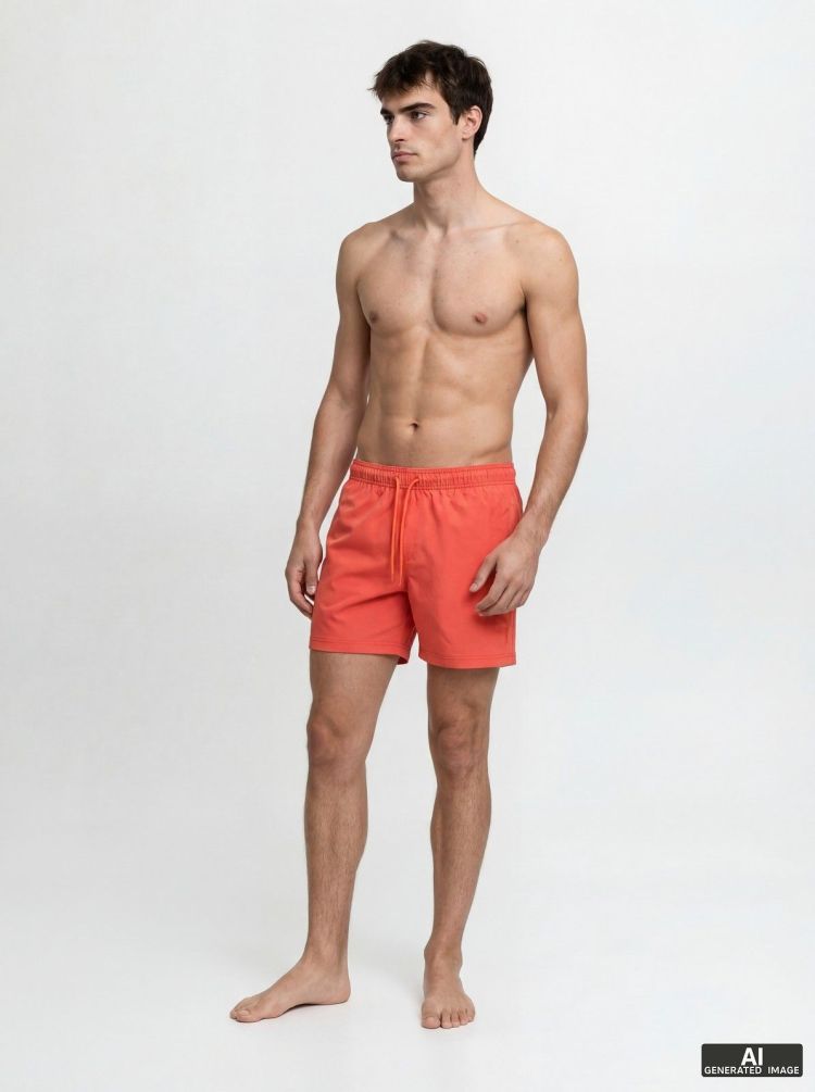 Jack & Jones Zwembroek Koraal heren (MAUI WAVE LOGO SWIM SHORT - 12291391.HOTCORAL) - GL Sport (Sluis)