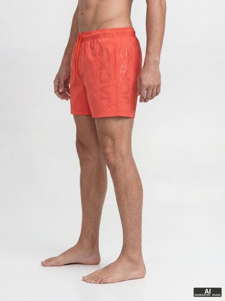 Jack & Jones Zwembroek Koraal heren (MAUI WAVE LOGO SWIM SHORT - 12291391.HOTCORAL) - GL Sport (Sluis)