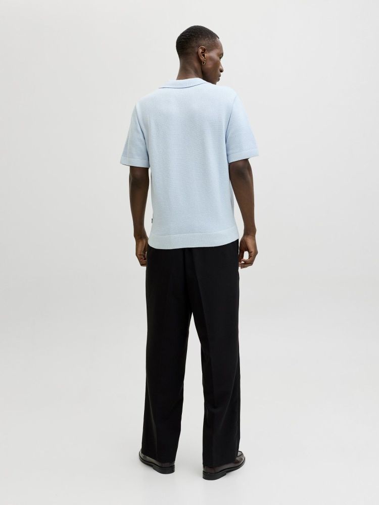 Jack & Jones Polo Blauw heren (MILANO SPRING SPLIT NECK SS POLO - 12291030.CHAMBRAYBLUE) - GL Sport (Sluis)