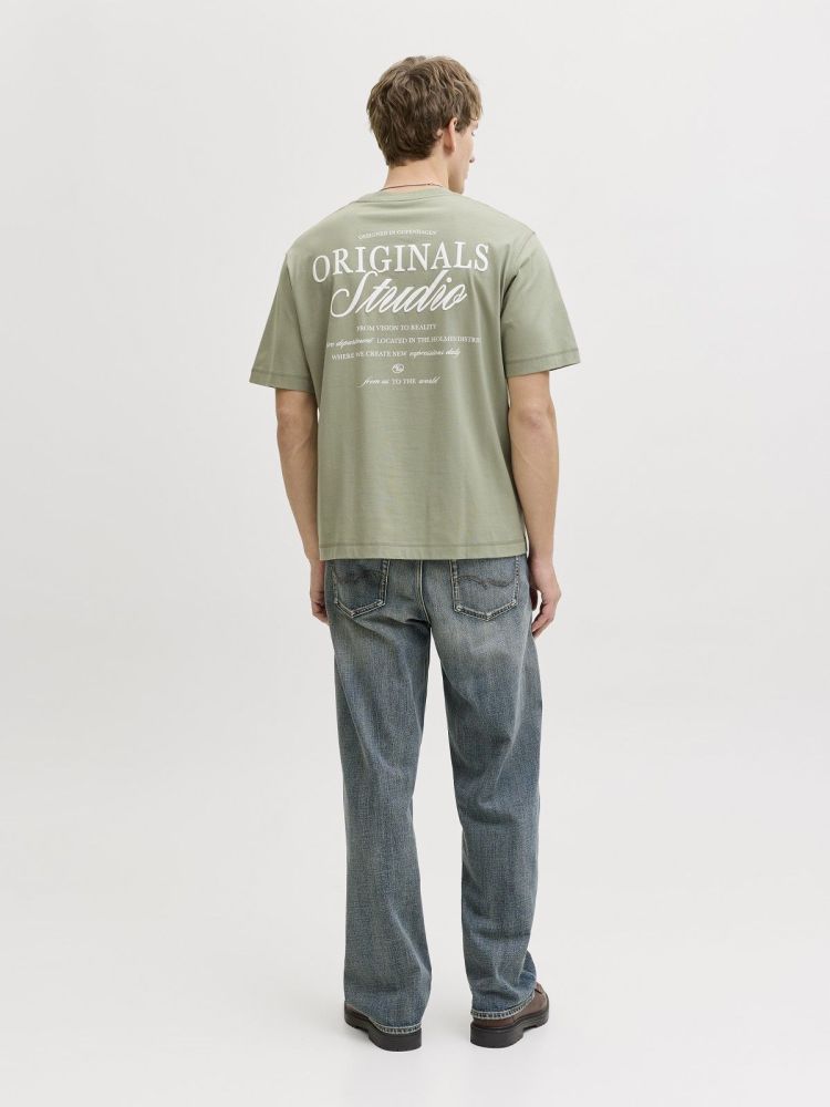 Jack & Jones T-shirt Groen heren (NORREBRO TYPO T-SHIRT - 12282898.SEAGRASS) - GL Sport (Sluis)