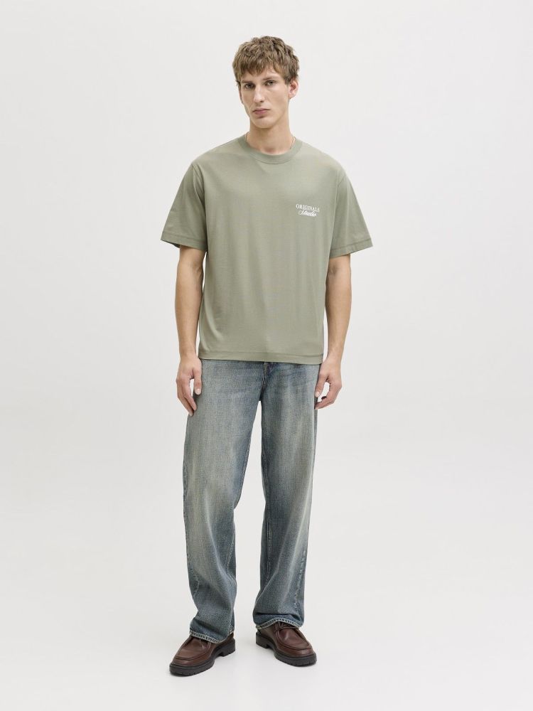 Jack & Jones T-shirt Groen heren (NORREBRO TYPO T-SHIRT - 12282898.SEAGRASS) - GL Sport (Sluis)