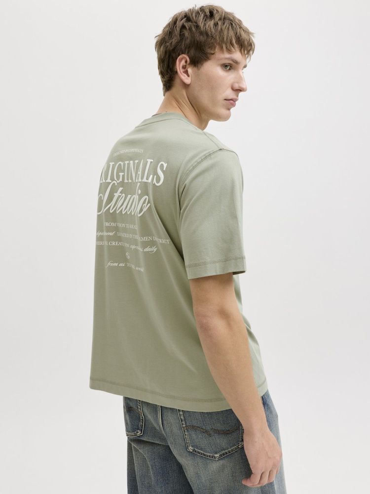 Jack & Jones T-shirt Groen heren (NORREBRO TYPO T-SHIRT - 12282898.SEAGRASS) - GL Sport (Sluis)