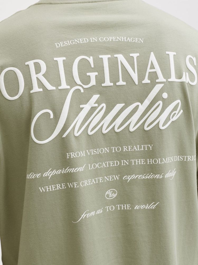 Jack & Jones T-shirt Groen heren (NORREBRO TYPO T-SHIRT - 12282898.SEAGRASS) - GL Sport (Sluis)