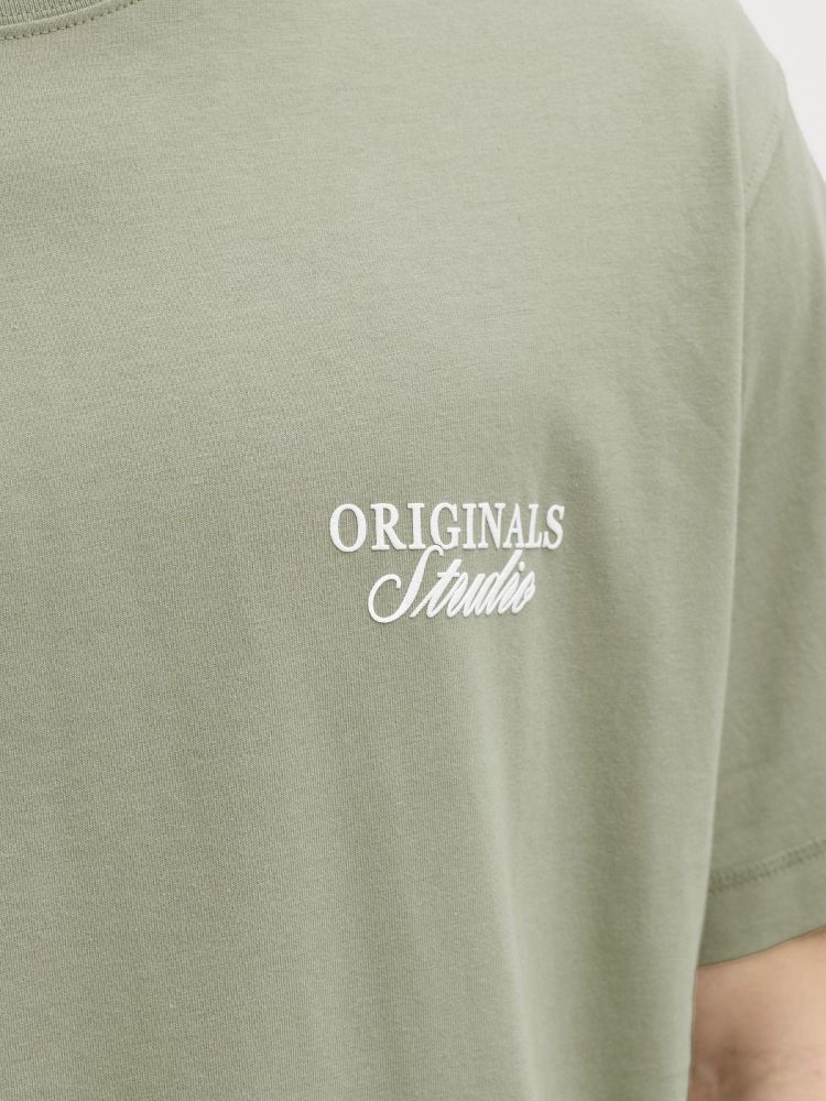 Jack & Jones T-shirt Groen heren (NORREBRO TYPO T-SHIRT - 12282898.SEAGRASS) - GL Sport (Sluis)