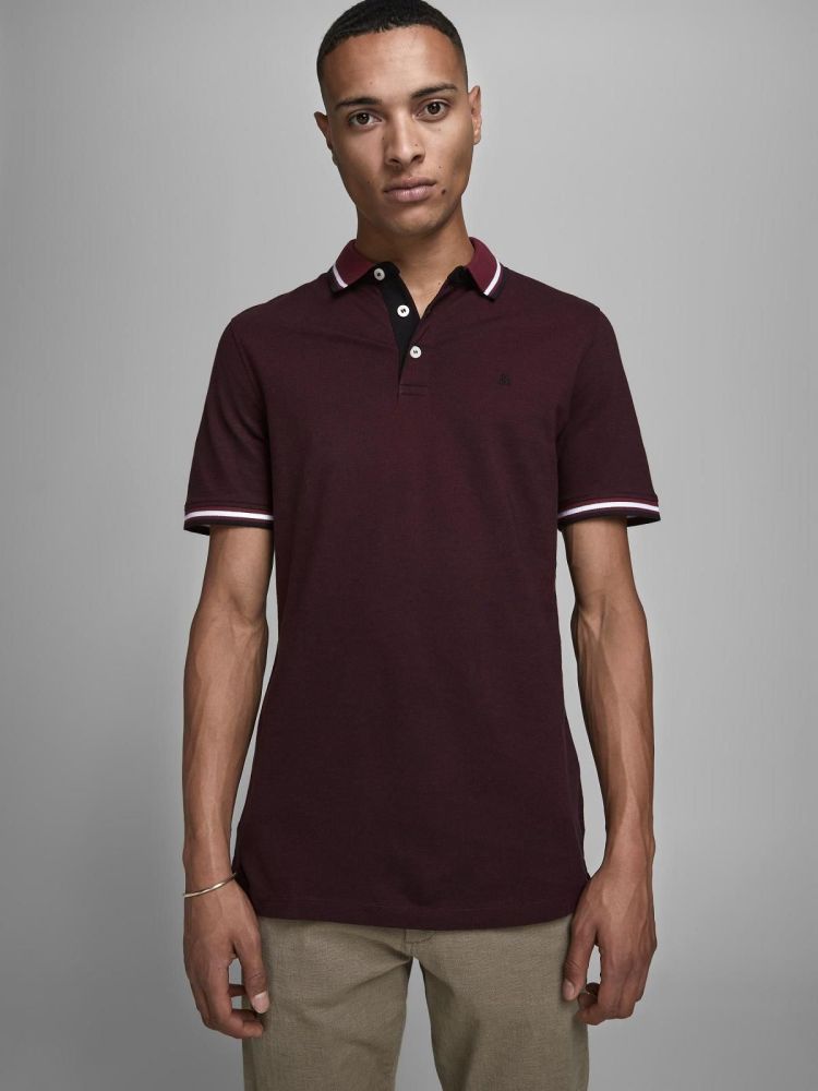 Jack & Jones Polo Bordeaux heren (PAULOS POLO - 12136668.PORTROYALE) - GL Sport (Sluis)