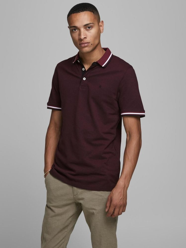 Jack & Jones Polo Bordeaux heren (PAULOS POLO - 12136668.PORTROYALE) - GL Sport (Sluis)