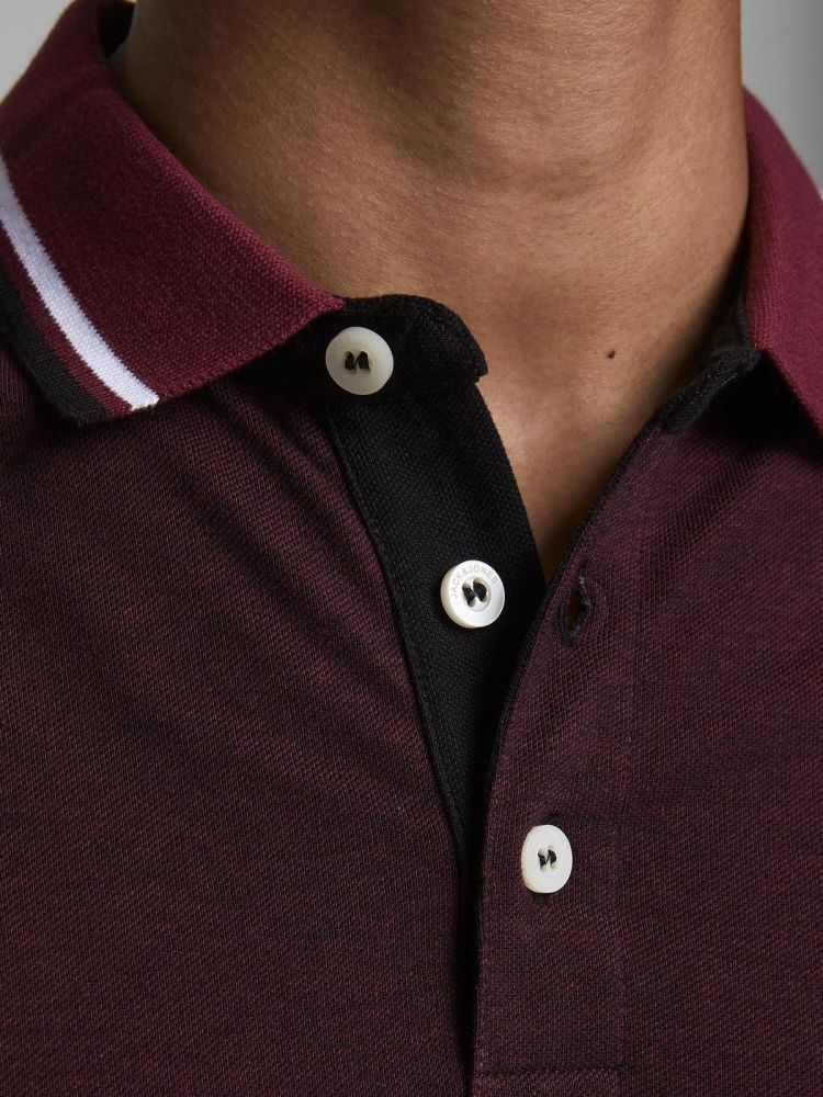 Jack & Jones Polo Bordeaux heren (PAULOS POLO - 12136668.PORTROYALE) - GL Sport (Sluis)