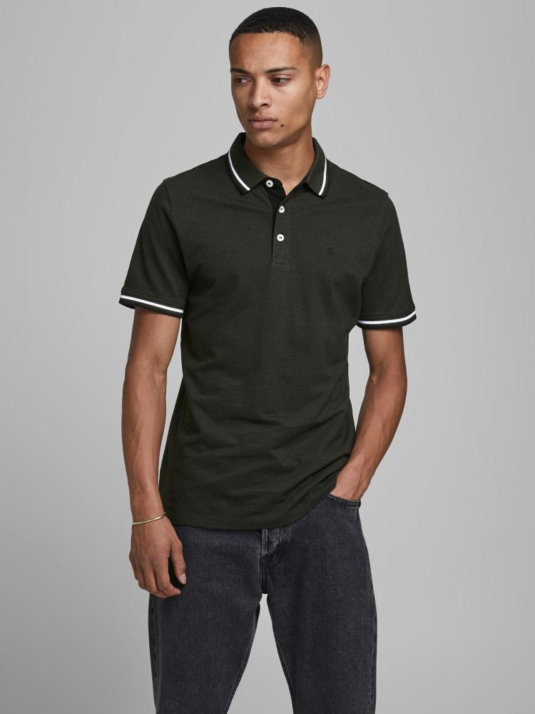 Jack & Jones Polo Groen heren (PAULOS POLO - 12136668.FORESTNIGHT) - GL Sport (Sluis)