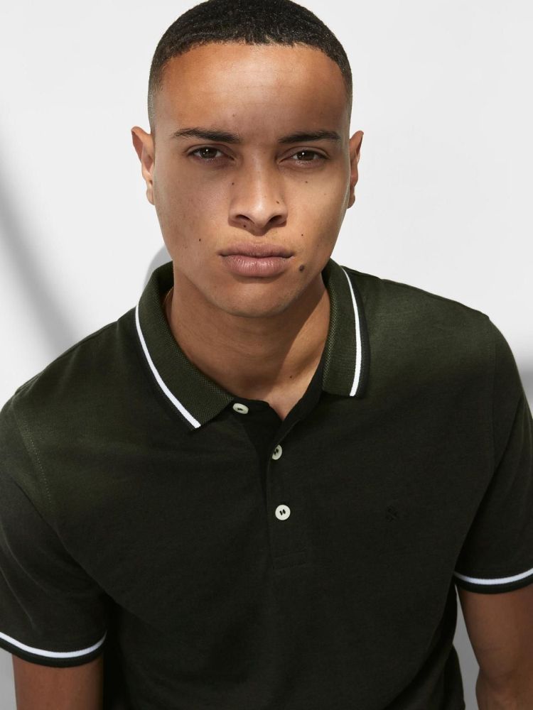 Jack & Jones Polo Groen heren (PAULOS POLO - 12136668.FORESTNIGHT) - GL Sport (Sluis)